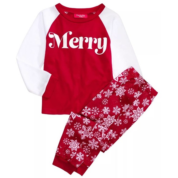 Women's Snowflake Red White Pajama Set Family PJs Christmas Holidays S New - Picture 2 of 2